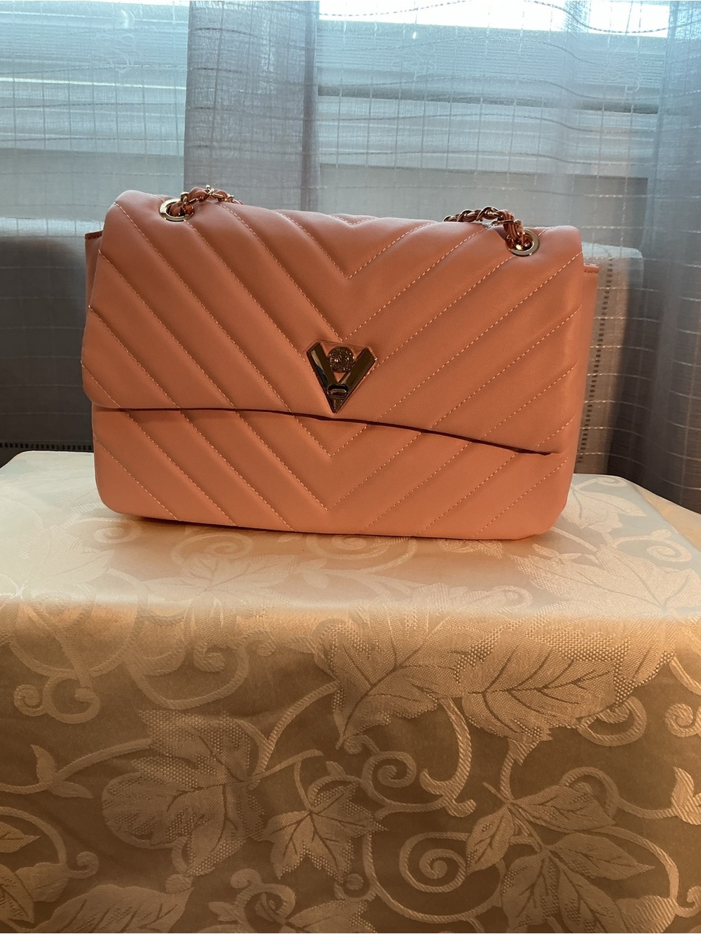 Valentino Orlandi Baby Pink Vegan Leather Crossbody Handbag